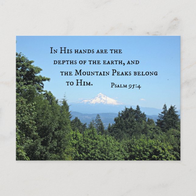 Psalm 95:4 In His hands are the depths Postcard (Front)