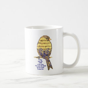 Psalm 96:1 Sing the Lord Psalm Song Bird Music Art Coffee Mug