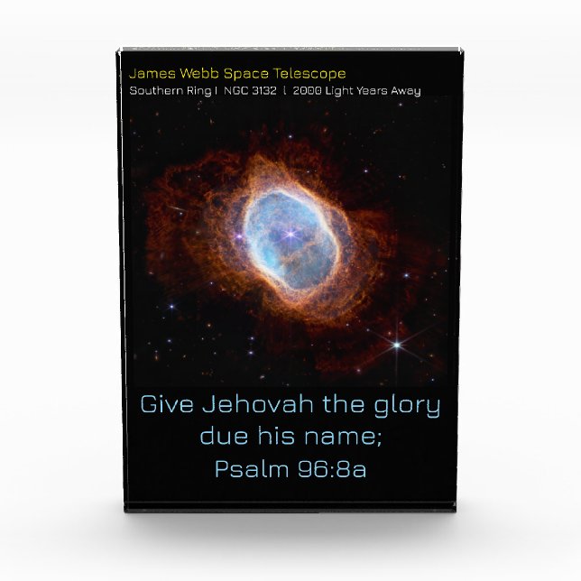 Psalm 96:8a on James Webb Space Telescope Image  Photo Block (Front)