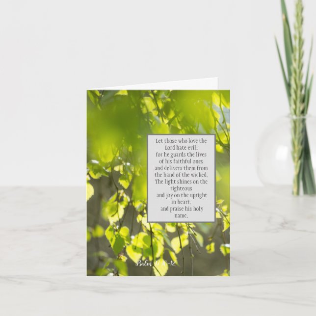 Psalm 97:10-12, Christian folded card (Front)