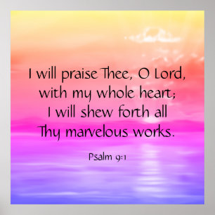 Psalm 9:1  poster