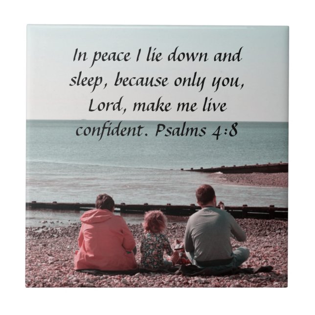 Psalm biblical quote ceramic tile (Front)