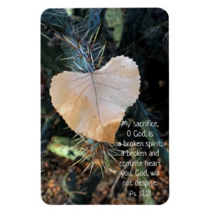 Psalm Broken and Contrite Heart Leaf Magnet