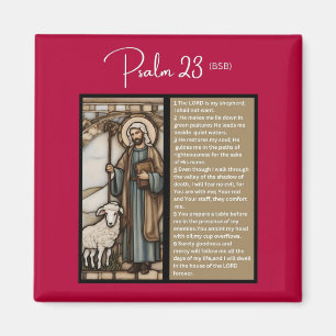 Psalm Message: Psalm 23 - Square Magnet