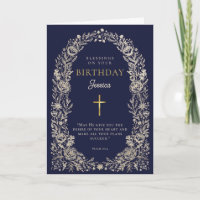 Psalm Navy Blue Birthday Blessings Greeting