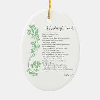 Psalm of David The Lord is my Shepherd Bible Verse Ceramic Tree Decoration