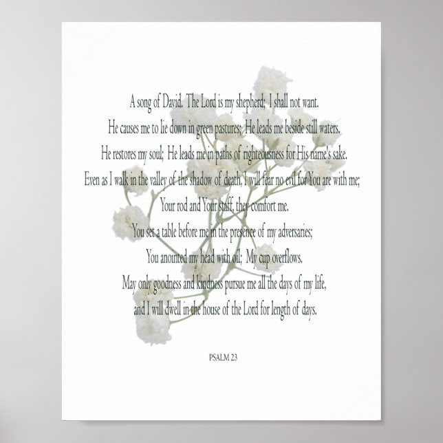 Psalm, White Flower, Value Poster Paper (Matte) (Front)