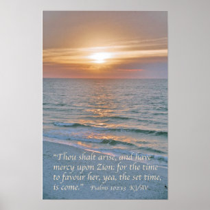 Psalms 102:13 with Pensacola Beach Sunrise Poster