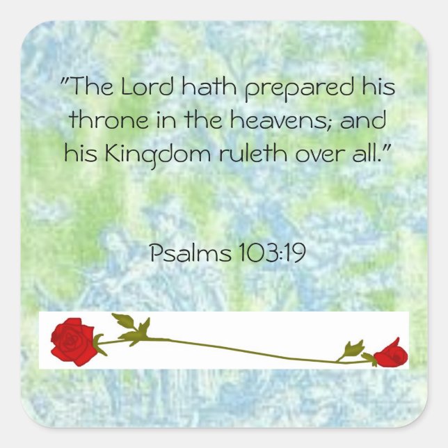 Psalms 103:19 Scripture stickers (Front)