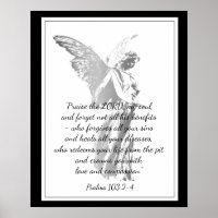 Psalms 103:2 Comforting Healing Bible Quote Angel