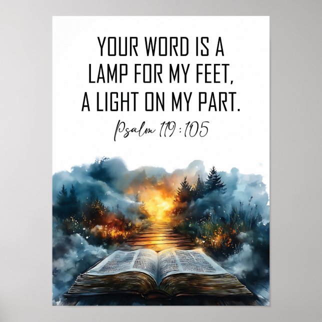 Psalms 119:105 Your word ia a Lamp Poster (Front)