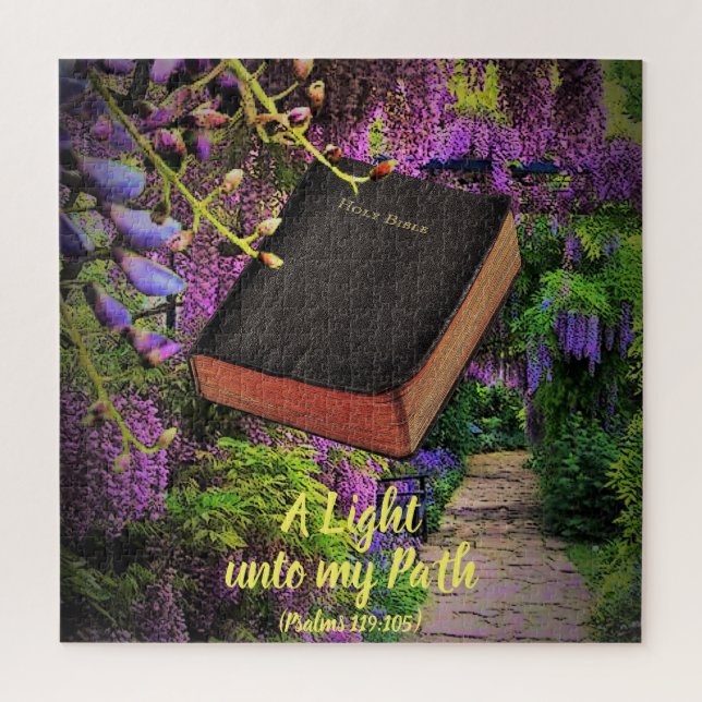 Psalms 119 Bible verse "A light unto my Path" Jigsaw Puzzle (Vertical)