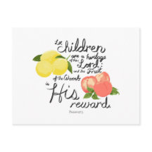 Psalms 127 Birth Pregnancy Announcement Postcard 