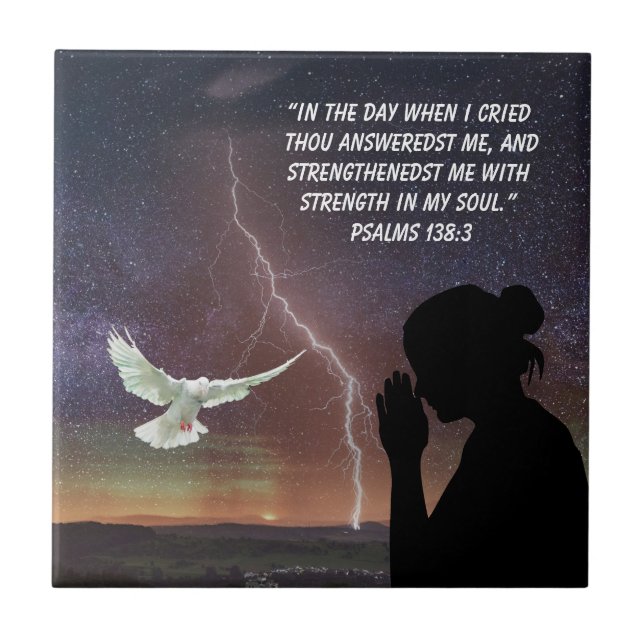 PSALMS 138:3   CERAMIC TILE (Front)