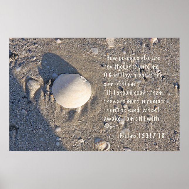 Psalms 139: 17-18 Print, Shell Version Poster (Front)