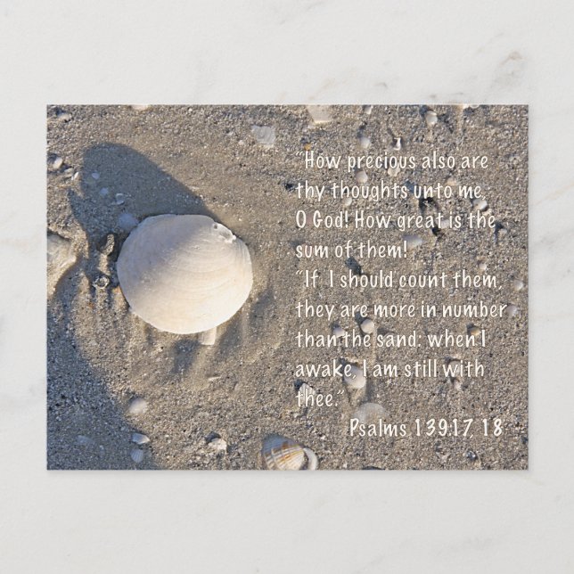 Psalms 139: 17-18, Shell Version Postcard (Front)