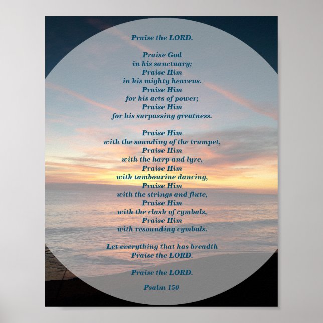 Psalms 150 Praise the LORD Poster (Front)