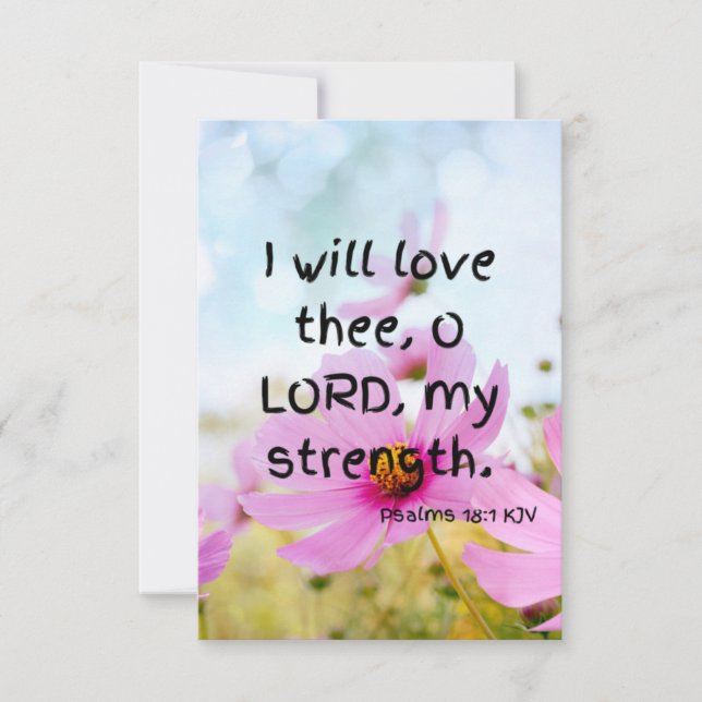 Psalms 18:1 KJV Bible Verse Pic Flat Greeting Card (Front)