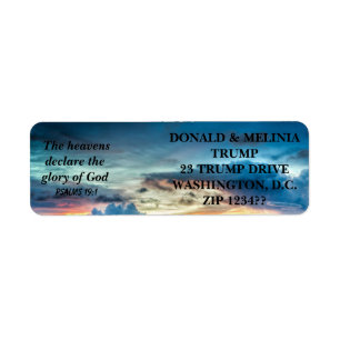 Psalms 19:1 return address label
