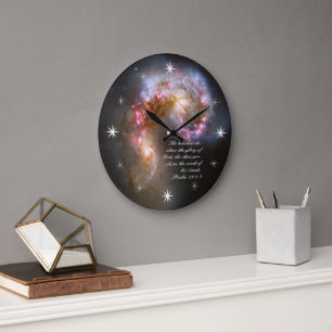Psalms 19 Inspirational Large Clock