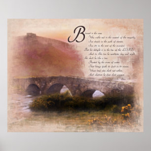 Psalms 1:1-3 Blessed is the man - Encouragement Poster