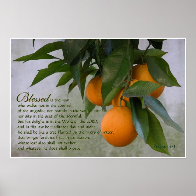 Psalms 1:1-3 Scripture Print (Front)