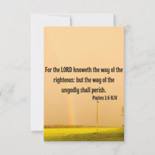 Psalms 1:6 KJV Bible Verse Pic Flat Greeting Card
