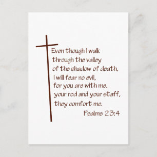Psalms 23:4 postcard