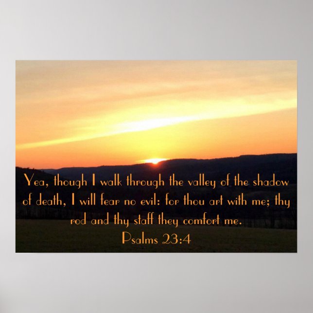 Psalms 23:4 sunset poster (Front)