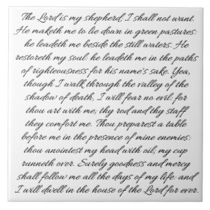 Psalms 23 ceramic tile