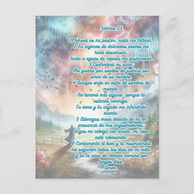 Psalms 23 in Spanish  Postcard (Front)