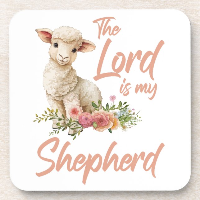 Psalms 23 The Lord Is My Shepherd Christian Faith Coaster (Front)