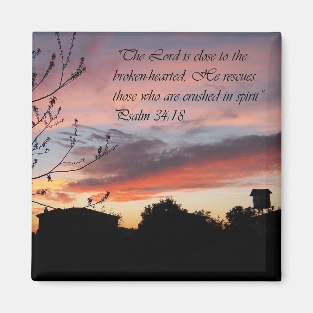 Psalms 24:18 Psalm of Encouragement Fridge Magnet (Front)