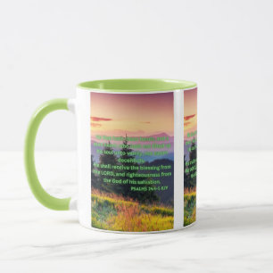 Psalms 24:4-5 KJV Bible Verse Pic Two-Tone Mug