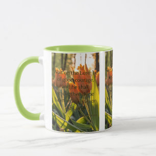 Psalms 27:14 KJV Bible Scripture Pic Two-Tone Mug