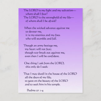 Psalms 27:1-4 postcard