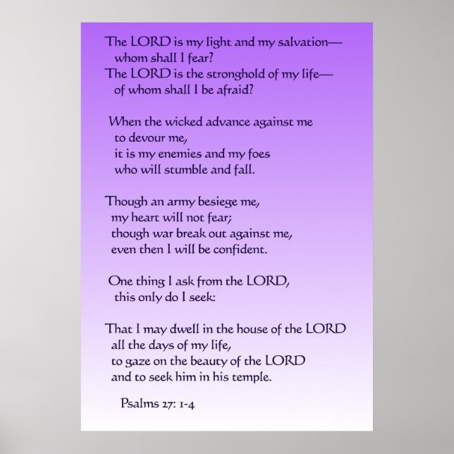 Psalms 27:1-4 poster (Front)