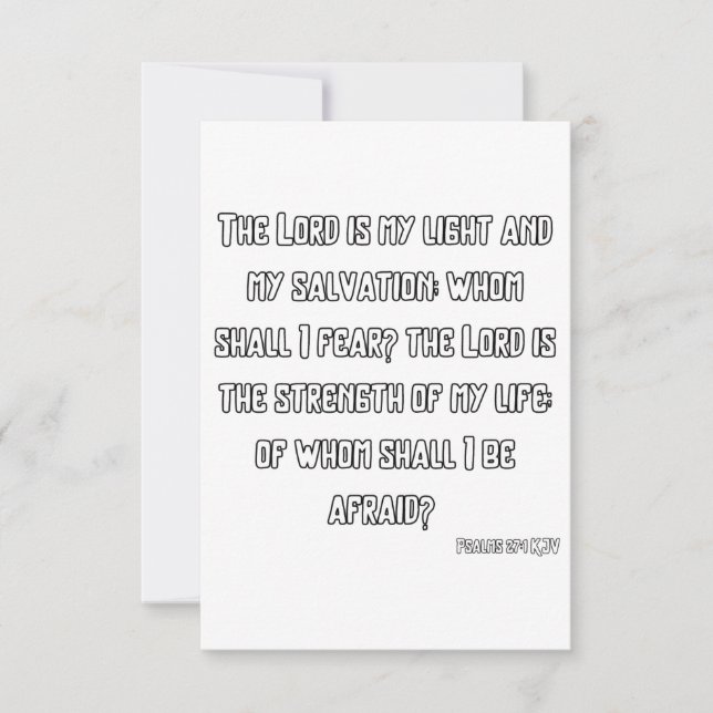 Psalms 27:1 KJV Bible Scripture Greeting Card (Front)
