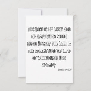 Psalms 27:1 KJV Bible Scripture Greeting Card