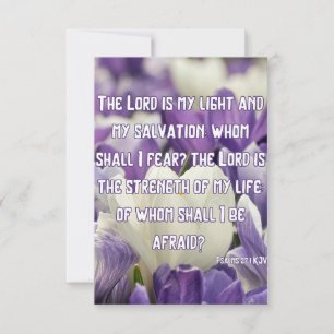 Psalms 27:1 KJV Bible Scripture Pic Greeting Card