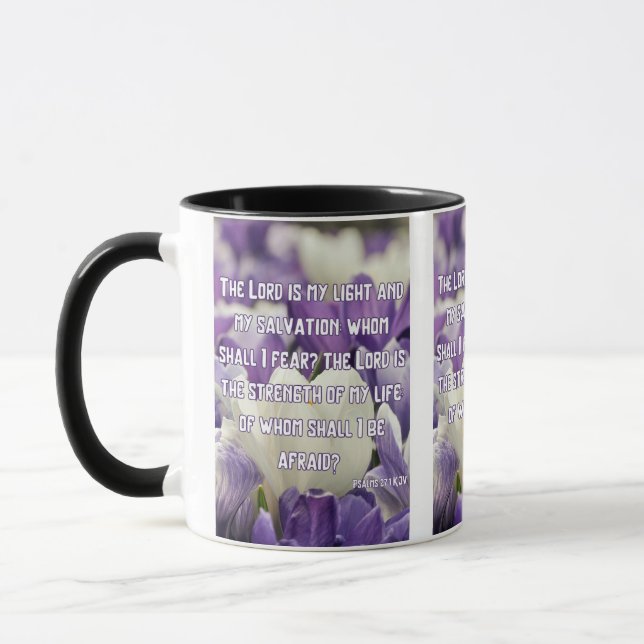 Psalms 27:1 KJV Bible Scripture Pic Two-Tone Mug (Left)