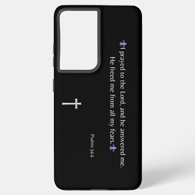 Psalms 34:4 Bible Verse iPhone / iPad case (Back)