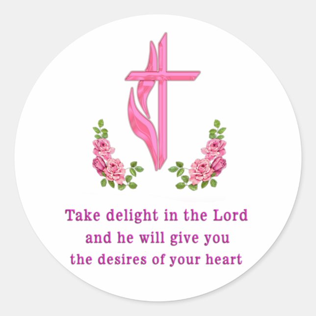 Psalms 37:4  classic round sticker (Front)