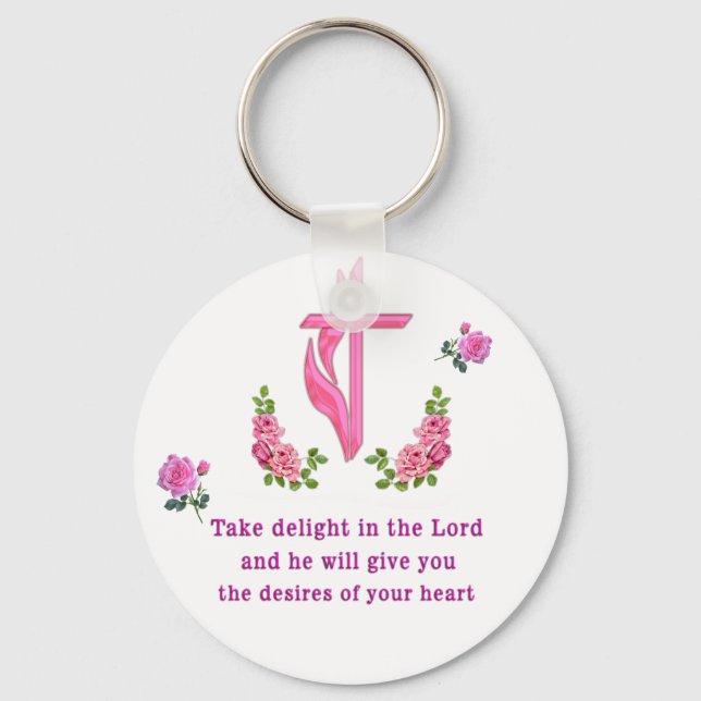 Psalms 37:4  key ring (Front)