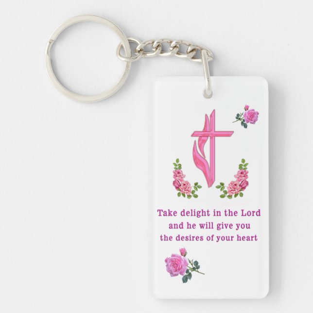 Psalms 37:4  key ring (Front)