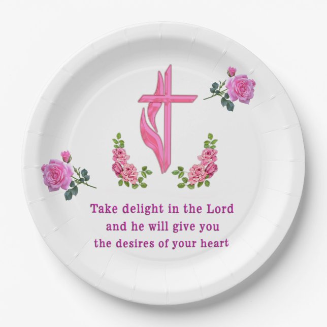 Psalms 37:4  paper plate (Front)