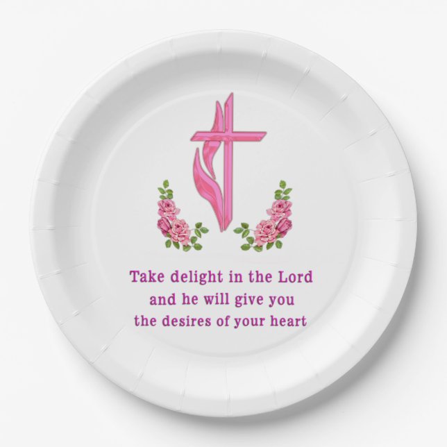 Psalms 37:4  paper plate (Front)
