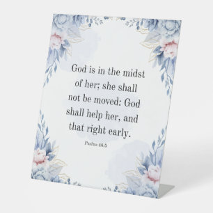 Psalms 46:5 Bible Verse God Is Within Her KJV Pedestal Sign