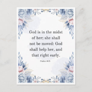Psalms 46:5 Bible Verse God Is Within Her KJV Postcard