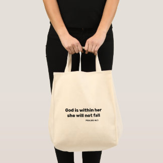 Psalms 46:5 God is within her bible verse Tote Bag